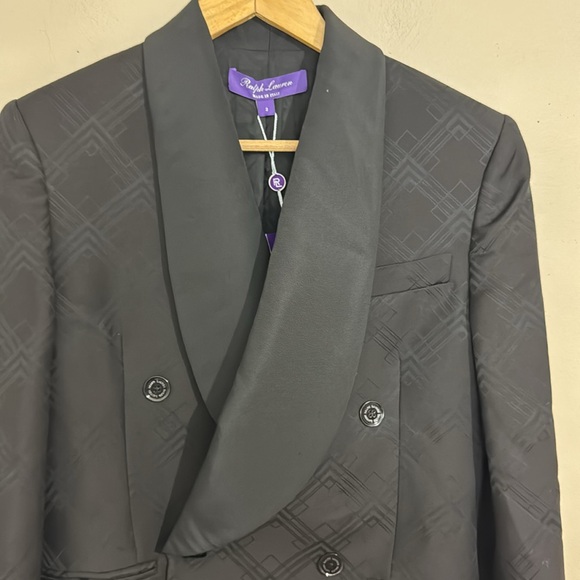 NWT Ralph Lauren Purple Label Women’s Gregory Jacquard Tuxedo Blazer size 2 Glam - Picture 5 of 11